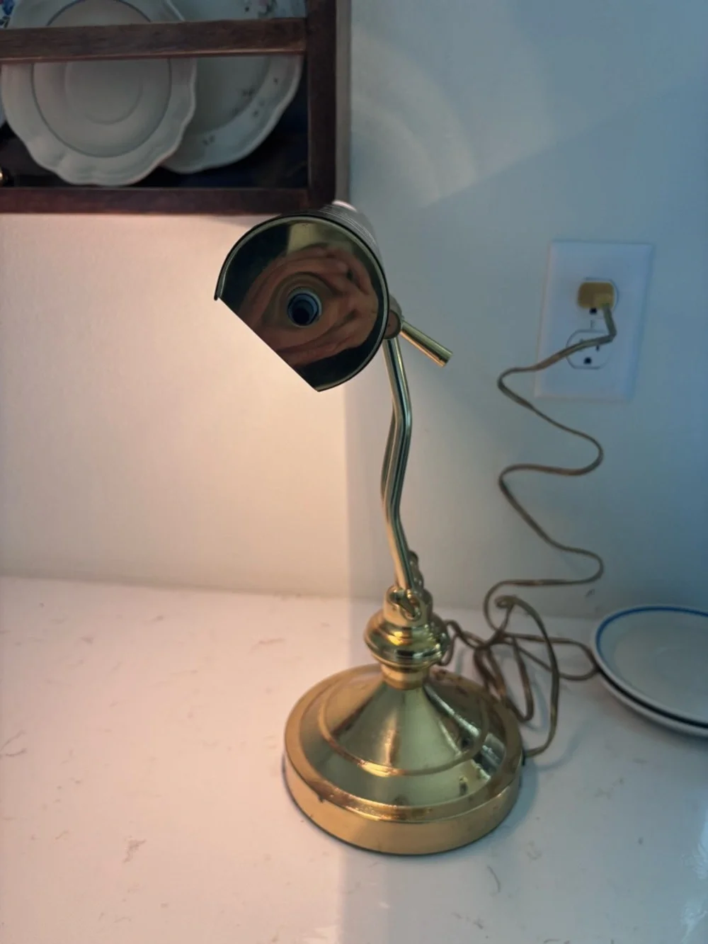 Vintage Brass bankers Desk Lamp - Brass Finish set of 2